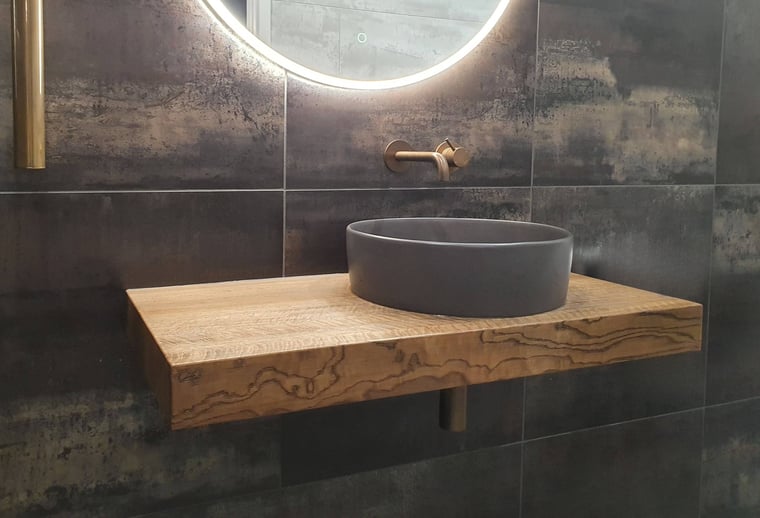 Wood bathroom vanity