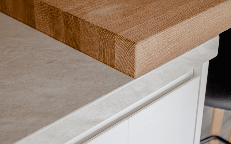 Stone and wood benchtops compared